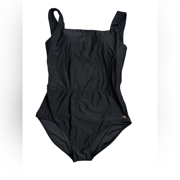 Honey Mark Rosemary Black One-Piece Swimsuit - Picture 1 of 7